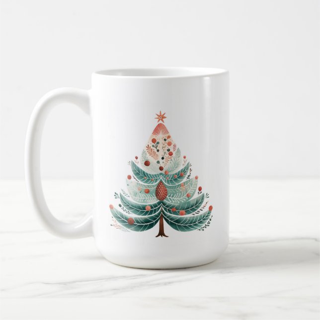 Caneca De Café Pinho de inverno Tree Fora de Natal Mug (Esquerda)