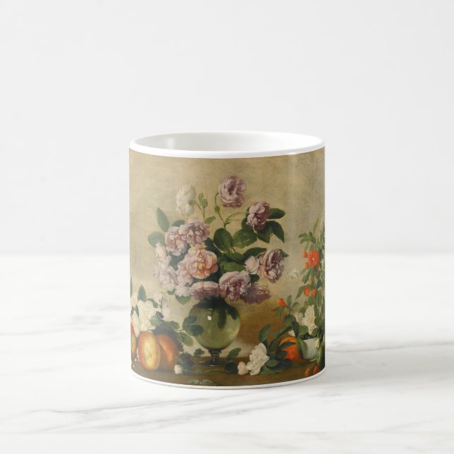 Caneca De Café Pink and White Peony Flowers (Peonies Still Life) (Centro)