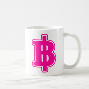 Caneca De Café PINK BAHT SGN ฿ Moeda Moeda Tailandesa ฿