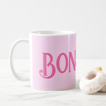 Pink Bonjour Pastel Pink Coffee Mug