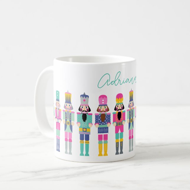 CANECA DE CAFÉ PINK CHRISTMAS NUTCRACKERS (Frente Esquerda)