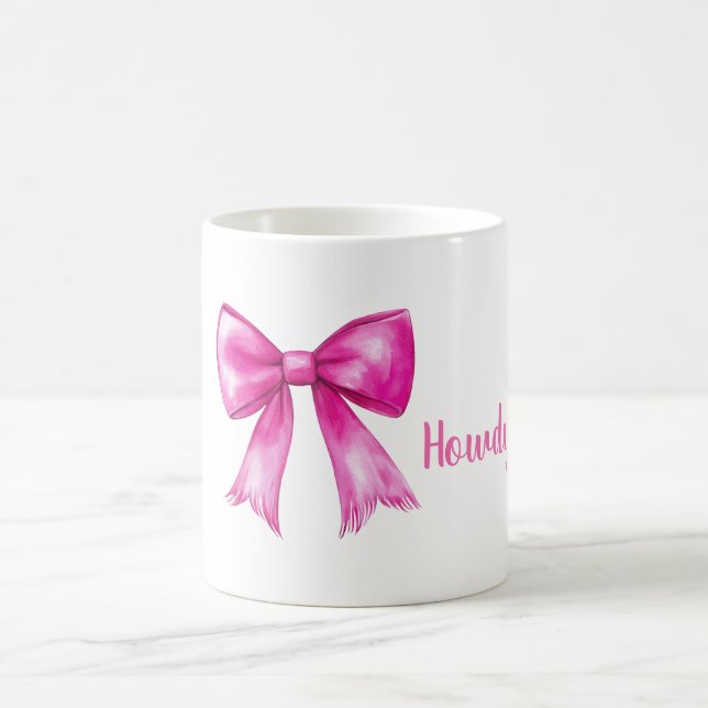 Caneca De Café Pink Cowgirl Bow Howdy (Centro)