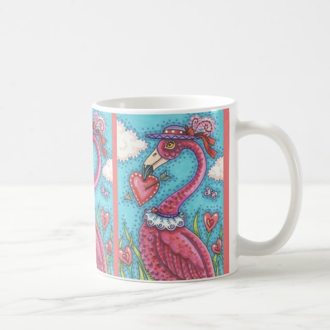 Caneca De Café PINK FLAMINGO NAMORADOS CLASSIC MUG *Personalizar (Direita)