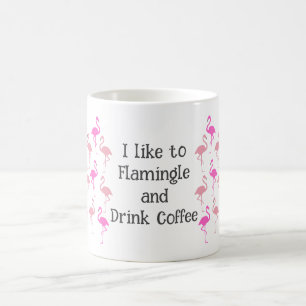 Caneca De Café Pink Flamingo Pattern