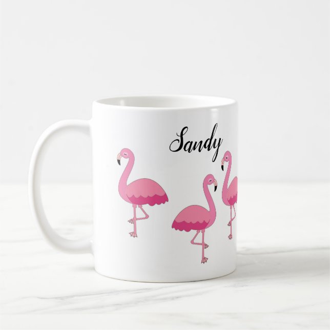 Caneca De Café Pink Flamingo Personalizado Coffee Mug (Esquerda)