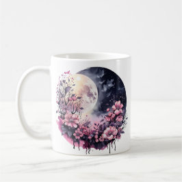 CANECA DE CAFÉ PINK FLORAL MOON HALLOWEEN