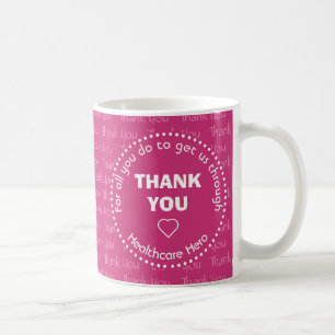 Caneca De Café Pink Healthcare Hero OBRIGADO