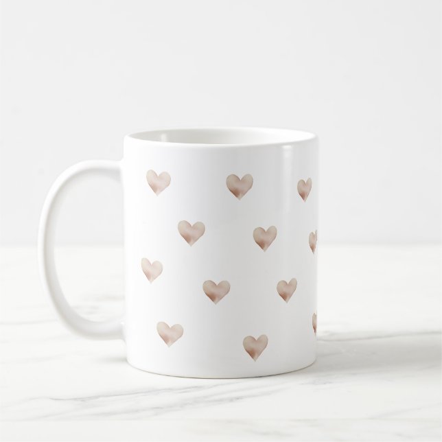 Caneca De Café Pink Heart Simple Coffee Mug (Esquerda)