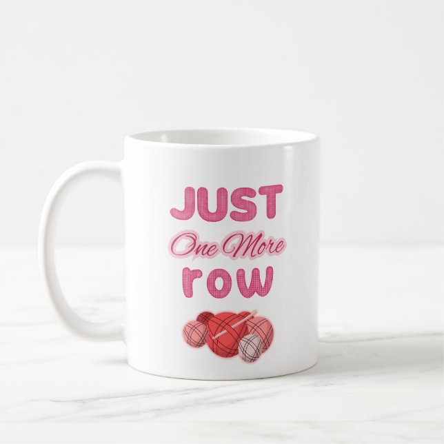 Caneca De Café Pink Just One More Row Knitting (Esquerda)