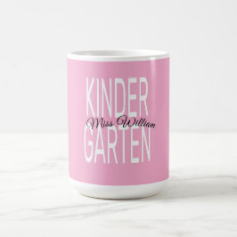 Caneca De Café Pink Kindergarten Miss William Custom Teacher Fabr