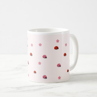 Caneca De Café Pink Ladybug Garden Pattern Mug