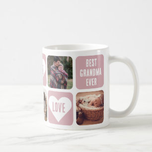 Caneca De Café Pink Love Heart Photo Best Grandma Ever Mug