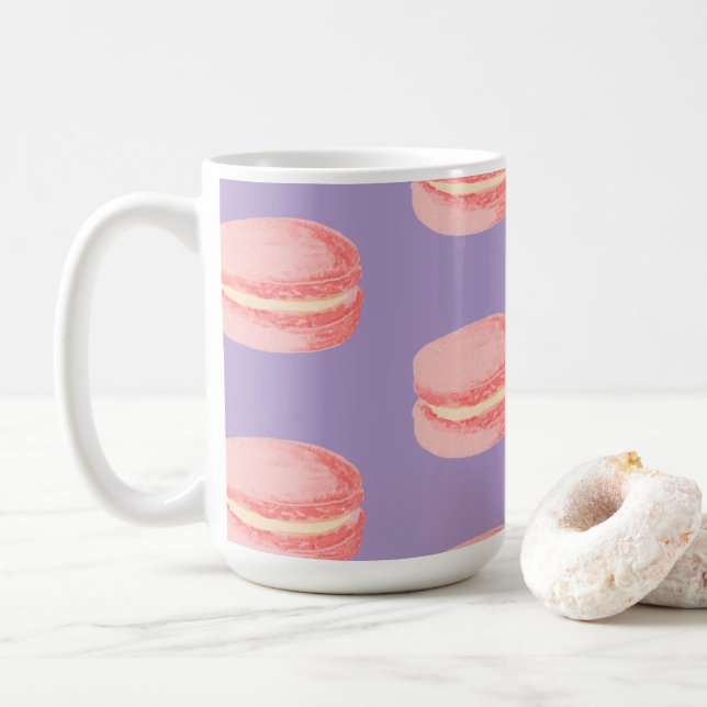 Caneca De Café Pink Macaroons (Com Donut)