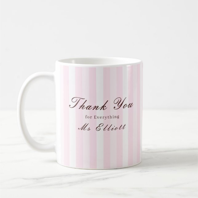 Caneca De Café Pink Mist - Personalised Thank You Teacher Mug (Esquerda)
