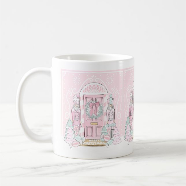 Caneca De Café Pink Nutcracker Door Mug (Esquerda)