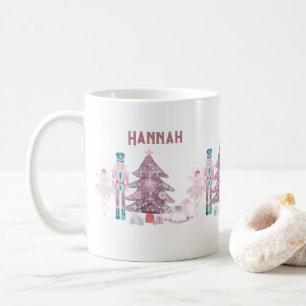 Caneca De Café Pink Nutcracker Personalizado