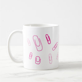 Caneca De Café pink paper clip retro design 