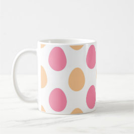 Caneca De Café Pink Peach Pastel Easter Eggs Pattern