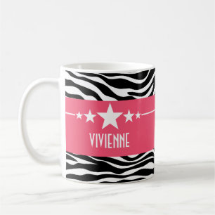 Caneca De Café Pink Sassy Star Zebra Mug