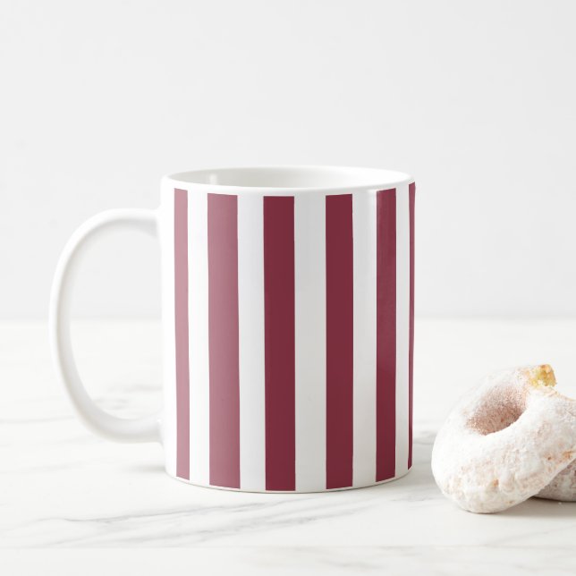 Caneca De Café Pink Stripes (Com Donut)