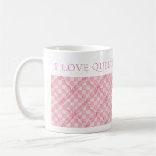 Caneca De Café PINK VERIFIQUE QUILT White Mug + Texto