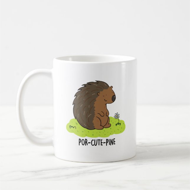 Caneca De Café Pino Engraçado Porcupine Porcupine (Esquerda)