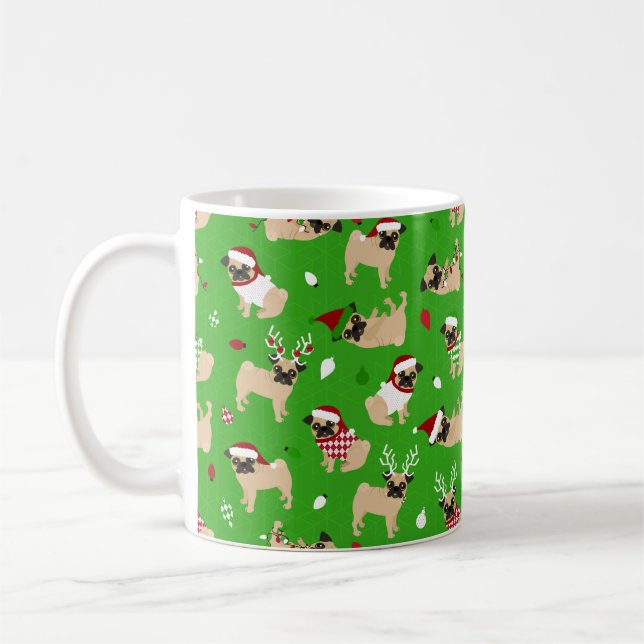 Caneca De Café Pinos de Natal Verde (Esquerda)