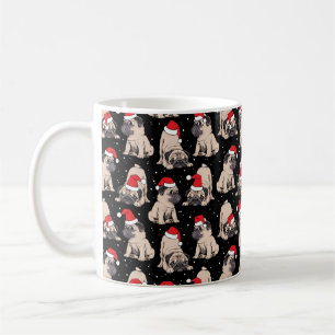 Caneca De Café Pinos no Padrão de Natal do Santa Hats