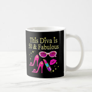 CANECA DE CAFÉ PINQUE ESTE DIVA É 50 E FABULOSO DESIGN