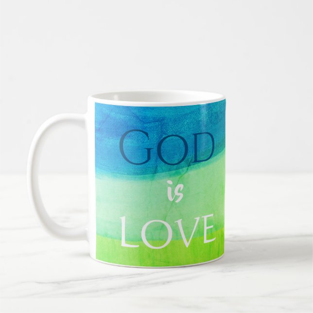 Caneca de Café Pintada Presente Cristão Deus é Amo (Esquerda)