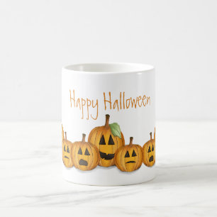 Caneca De Café Pintado Jack O Lanterna Cuta Pumpkin Whimsical
