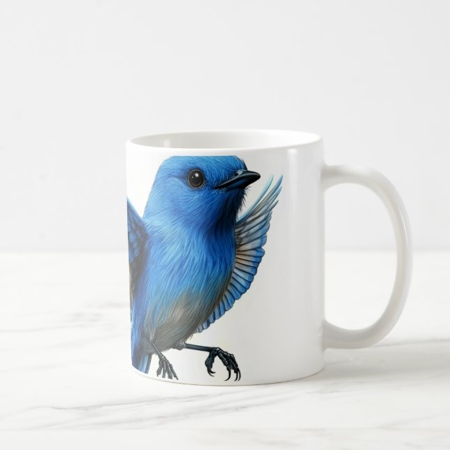 Caneca De Café Pintassilgo Índigo, um pequeno pássaro migratório  (Direita)