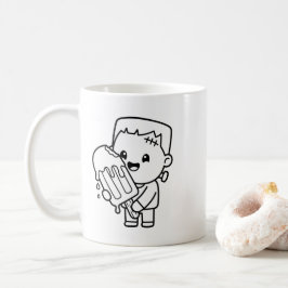 Caneca De Café Pinte seu próprio Frankenstein Kawaii Picolé