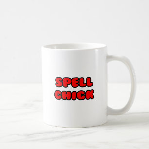 Caneca De Café Pintinho ortográfico vermelho