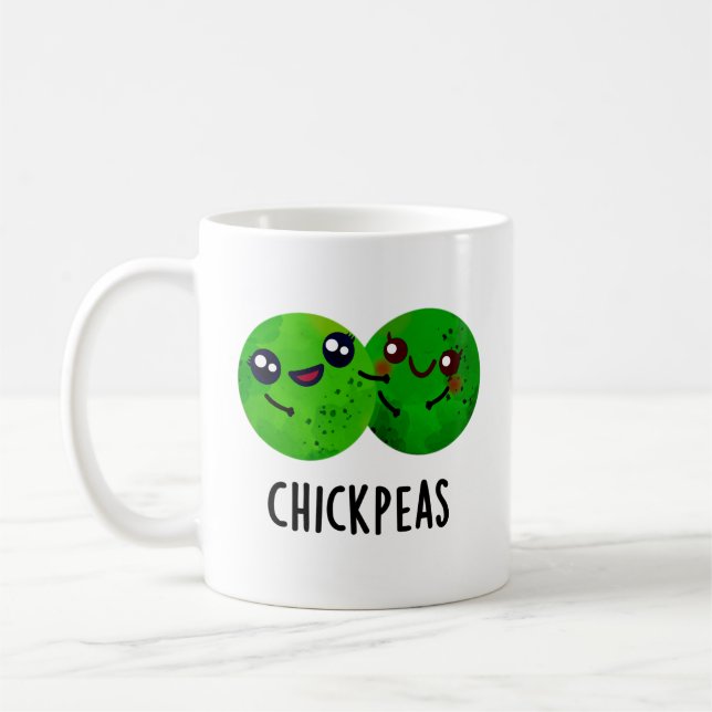 Caneca De Café Pintinho Peas Engraçado Menina Pea Pun (Esquerda)