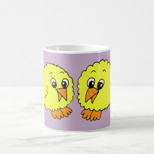 Caneca De Café Pintinhos de Cartoons de Corte com Nome