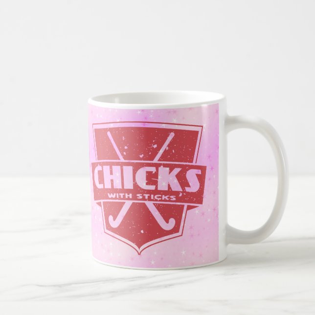 Caneca De Café Pintinhos De Hóquei Em Campo Com Sticks Mug (Direita)