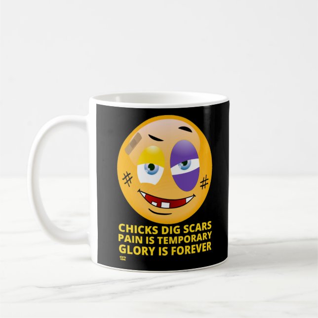 Caneca De Café "PINTINHOS DIG SCARS" engraçado emoji (Esquerda)