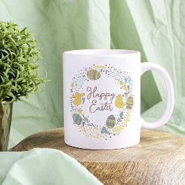 Caneca De Café Pintinhos Felzs pascoa e correias festivas