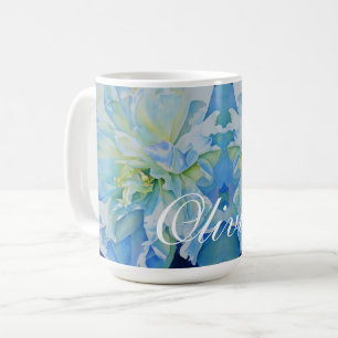 Caneca De Café Pintor a aquarelas românticas azuis