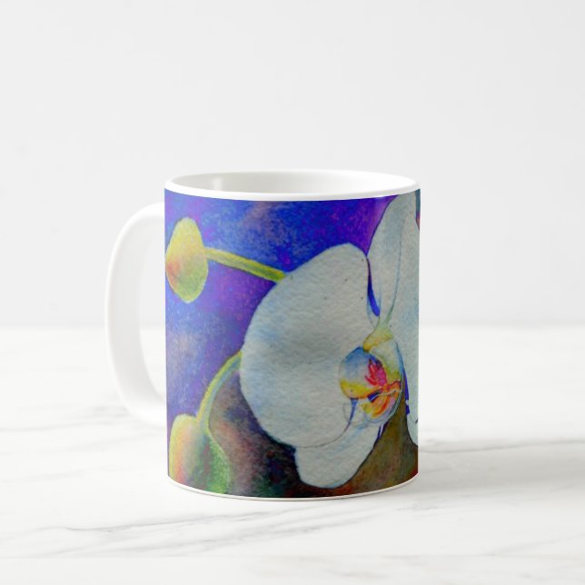 Caneca De Café Pintor de orquídea elegante (Frente Esquerda)