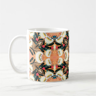 Caneca De Café Pintor manual de padrão uniforme simétrico folia