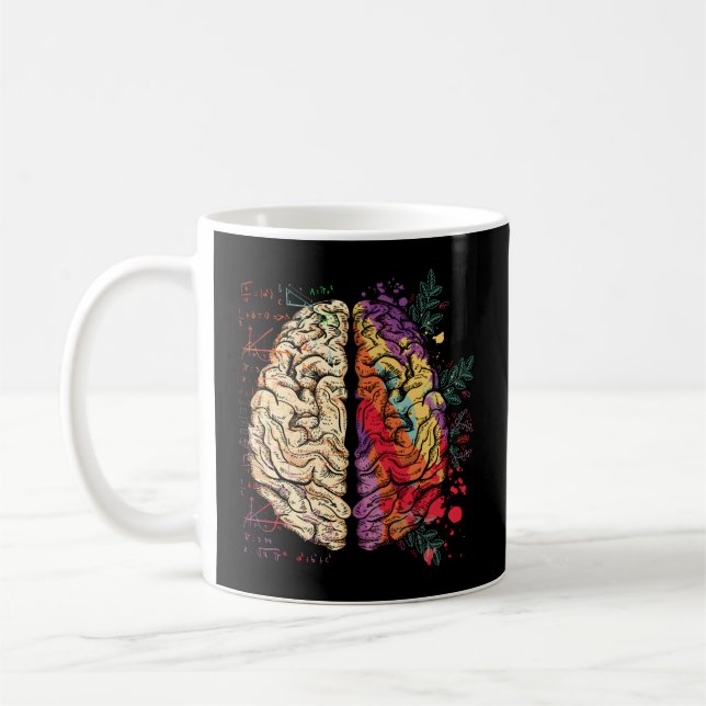 Caneca De Café Pintor Neuroscience Colorida Hu Brain (Esquerda)
