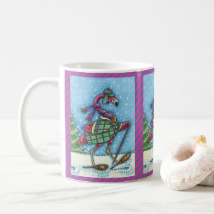 CANECA DE CAFÉ PINTOS DE NEVE E PINOS DE CASACO