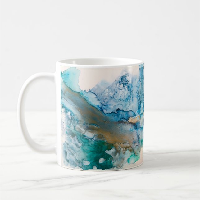 Caneca De Café Pintura A Álcool Glaciar De Fusão (Esquerda)
