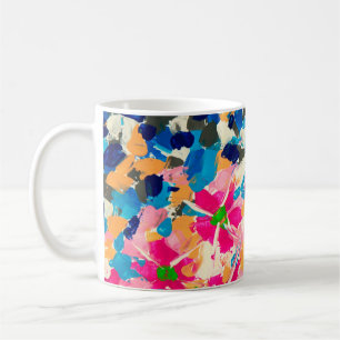 Caneca De Café pintura a óleo de abstrato na canvas. Modo multic