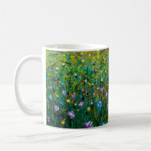 Caneca De Café pintura a óleo de flores, lindas flores de campo