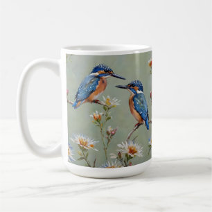 Caneca De Café Pintura a Óleo de Pássaros e Flores do Martinete A