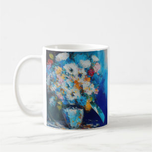 Caneca De Café Pintura a óleo Flores em um vaso