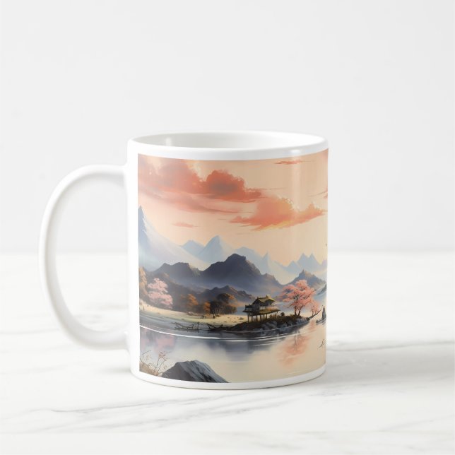 Caneca De Café Pintura a Tinta da Primavera (Esquerda)